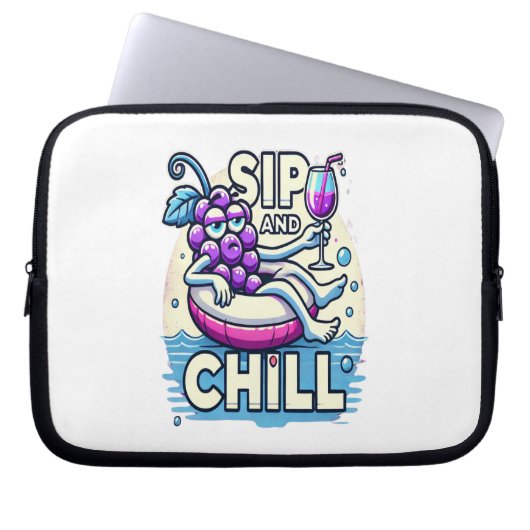 Sip En Chillen Elektronicatas Laptop Sleeve (Voorkant)