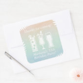 Sip en Dip Pool Party Favor Vierkante Sticker (Envelop)