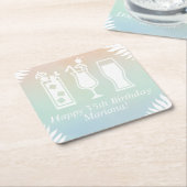 Sip en Dip Pool Party Verjaardagsfeest Kartonnen Onderzetters (Schuin)