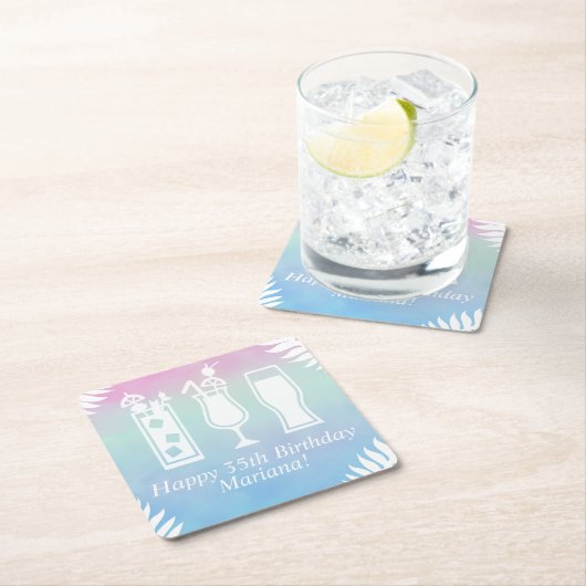 Sip en Dip Pool Party Verjaardagsfeest Kartonnen Onderzetters (Insitu)