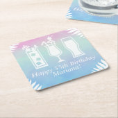 Sip en Dip Pool Party Verjaardagsfeest Kartonnen Onderzetters (Schuin)