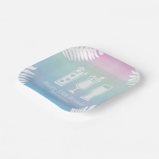 Sip en Dip Pool Party Verjaardagsfeest Papieren Bordje (Gebogen)