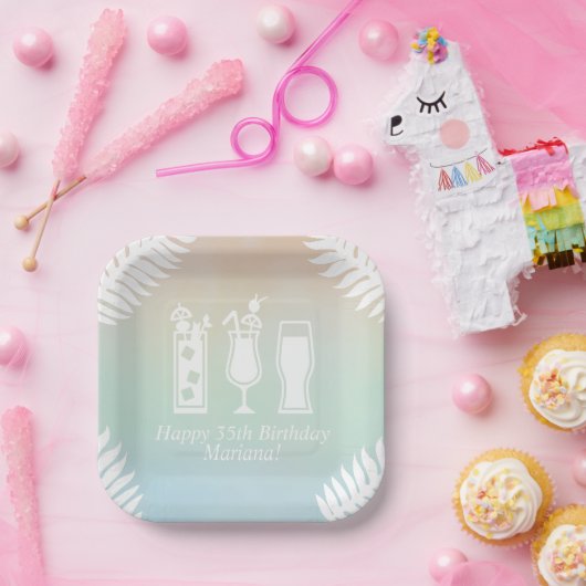 Sip en Dip Pool Party Verjaardagsfeest Papieren Bordje (Feest)