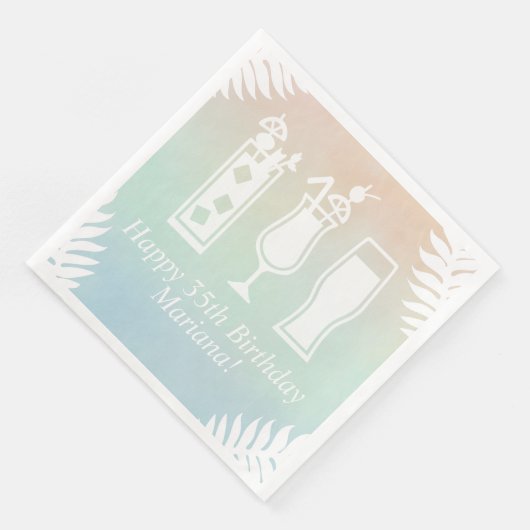 Sip en Dip Pool Party Verjaardagsfeest Servet (Hoek)