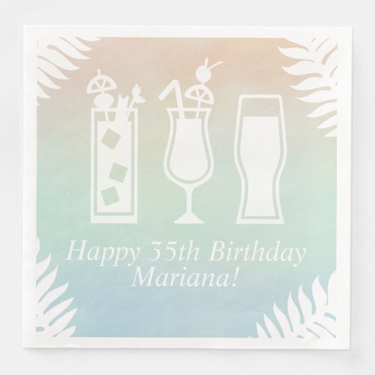 Sip en Dip Pool Party Verjaardagsfeest Servet (Voorkant)