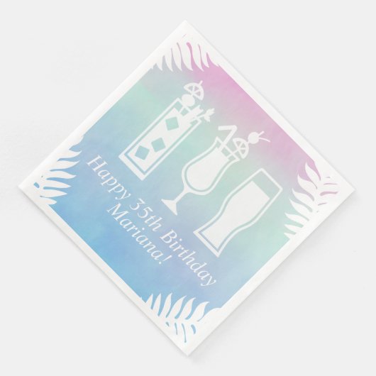 Sip en Dip Pool Party Verjaardagsfeest Servet (Hoek)