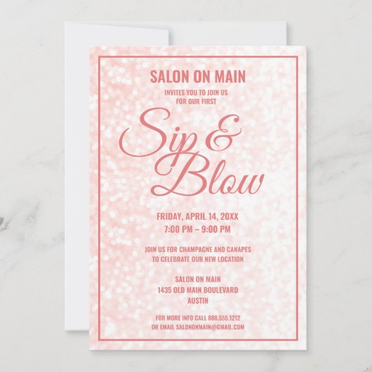 Sip en gloed | Salon Grand Open House Kaart (Voorkant)
