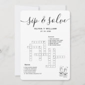 Sip en los aangepaste bruiloft kruiswoordpuzzel op kaart (Voorkant)