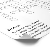 Sip en los aangepaste bruiloft kruiswoordpuzzel op poster (Hoek)