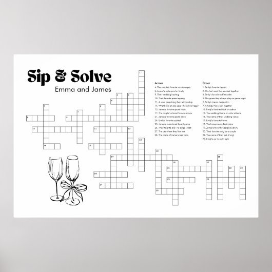 Sip en los kruiswoordraadsel Sjabloon digitaal of  Poster (Voorkant)