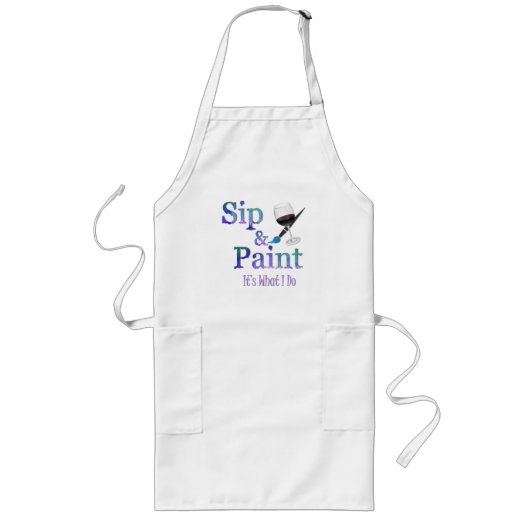 Sip en Paint Apron Lang Schort (Voorkant)