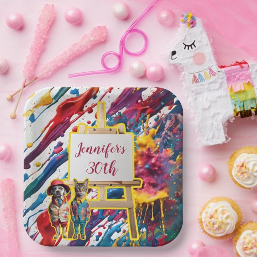 Sip en Paint party accessoires schilderkunst kunst Papieren Bordje (Feest)