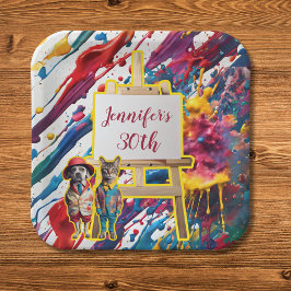 Sip en Paint party accessoires schilderkunst kunst Papieren Bordje