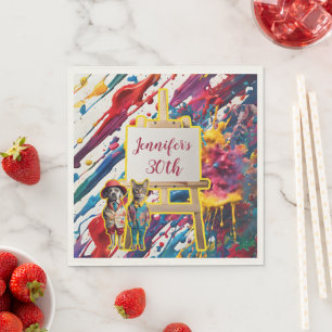 Sip en Paint party accessoires schilderkunst kunst Servet