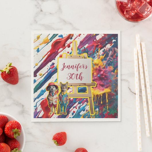 Sip en Paint party accessoires schilderkunst kunst Servet (Insitu)