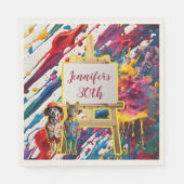 Sip en Paint party accessoires schilderkunst kunst Servet (Voorkant)