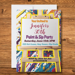 Sip en Paint party art schilderij feest viering Kaart