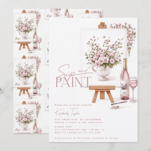 SIP en Paint Vrijgezellenfeest Kaart (Voorkant / Achterkant)