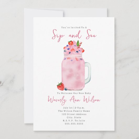 Sip en See Berry Smoothie Kaart (Voorkant)