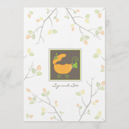 Sip en See Pumpkin Baby Carriage Invitation Kaart