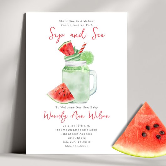 Sip en See Watermelon Smoothie Kaart