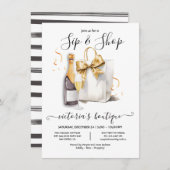 Sip en Shop boutique winkel evenement Kaart (Voorkant / Achterkant)