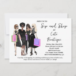 Sip en Shop Nieuwe Boutique Opening Kaart