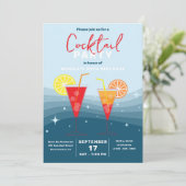 Sip en Sparkle Cocktail Soirée Verjaardagsfeest Kaart (Staand voorkant)