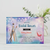 Sip en verf bruids douche uitnodiging (Staand voorkant)