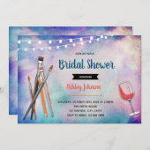 Sip en verf bruids douche uitnodiging (Voorkant / Achterkant)