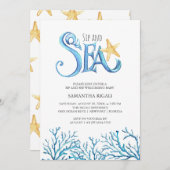 Sip en Zee Uitnodigingen Waterverf Ocean Theme (Voorkant / Achterkant)