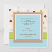 Sip en zie Baby Boy Foto PolkaDot Uitnodiging (Achterkant)