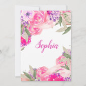 Sip en zie Baby Floral Rozen Roze Kaart (Achterkant)