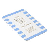 Sip en zie Baby shower Blue White Striped Magneet (Rechterzijde)