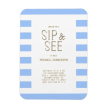 Sip en zie Baby shower Blue White Striped