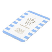 Sip en zie Baby shower Blue White Striped Magneet (Linkerzijde)