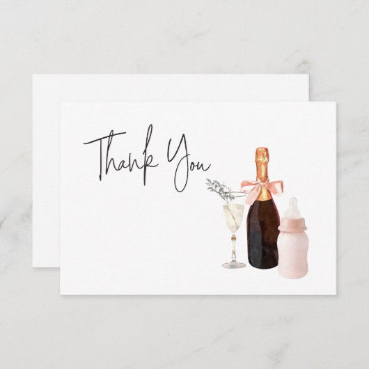 Sip en zie Baby shower Dank u Bedankkaart (Voorkant / Achterkant)