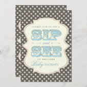 Sip en zie de uitnodiging van Sweet Baby Blue Brow (Voorkant / Achterkant)