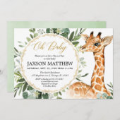 Sip en zie het baby shower van de Giraffe, ontmoet Kaart (Voorkant / Achterkant)