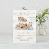 Sip en zie met het Baby shower van het Verfassenth Kaart (Staand voorkant)