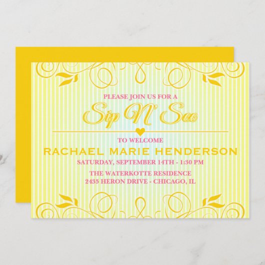 Sip en zie Moderne Gele Vlaamse Stripes Kaart (Voorkant / Achterkant)