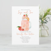 Sip en zie Perzige Nieuwe Baby Kaart (Staand voorkant)