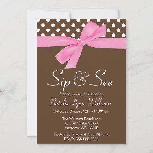 Sip en zie Roze bruine polawdok Kaart (Voorkant)