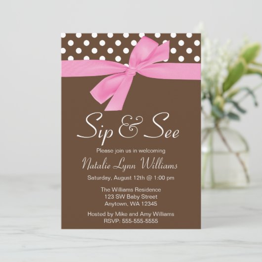 Sip en zie Roze bruine polawdok Kaart (Staand voorkant)