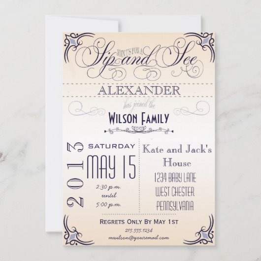 Sip en zie Uitnodiging (Voorkant)
