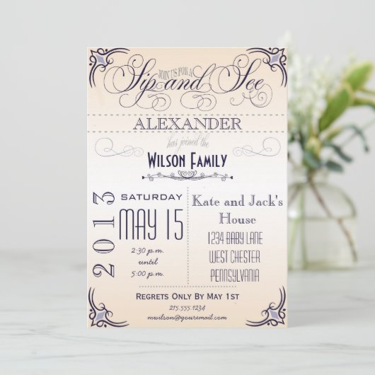 Sip en zie Uitnodiging (Staand voorkant)