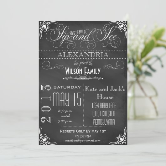 Sip en zie Uitnodiging (Staand voorkant)