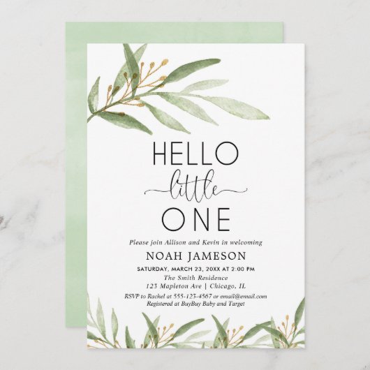 Sip en Zie uitnodiging, Modern ontmoeten en begroe Kaart (Voorkant / Achterkant)