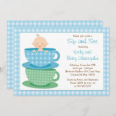 Sip en zie uitnodiging tot Baby shower (Voorkant / Achterkant)