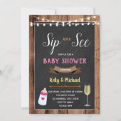 Sip en zie uitnodiging voor damesdouche (Voorkant)